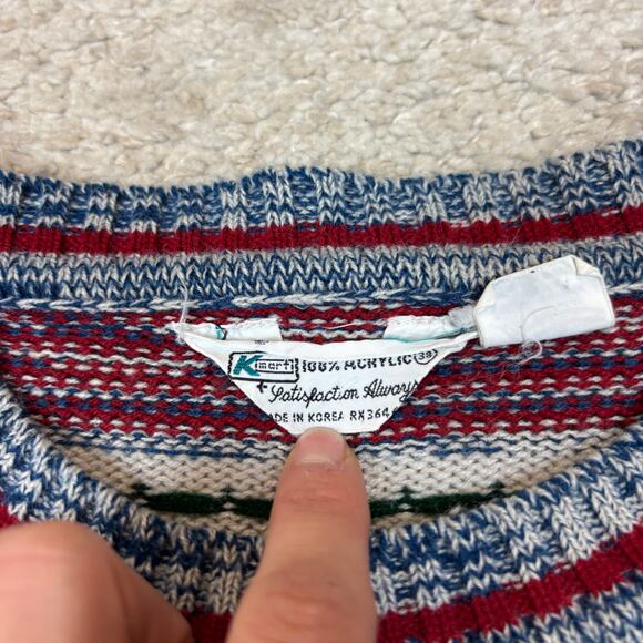 Vintage 60s 70s KMart 3D Stripe Knit Sweater Women's 38 - Picture 4 of 9